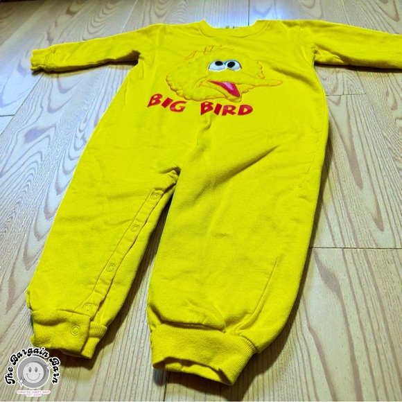 *RARE* Vintage 90s Sesame Street Big Bird Toddler Romper 3T – Raised 3D Applique - Picture 2 of 7